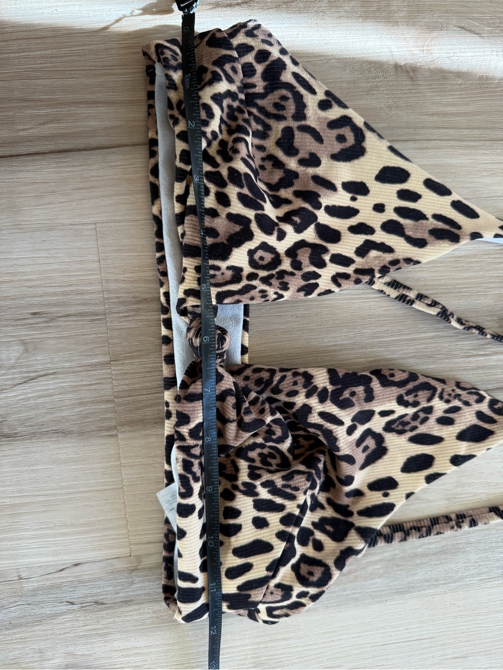 Leopard Print Triangle Bikini Top - Neutral Brown & Black asos medium - Picture 4 of 4